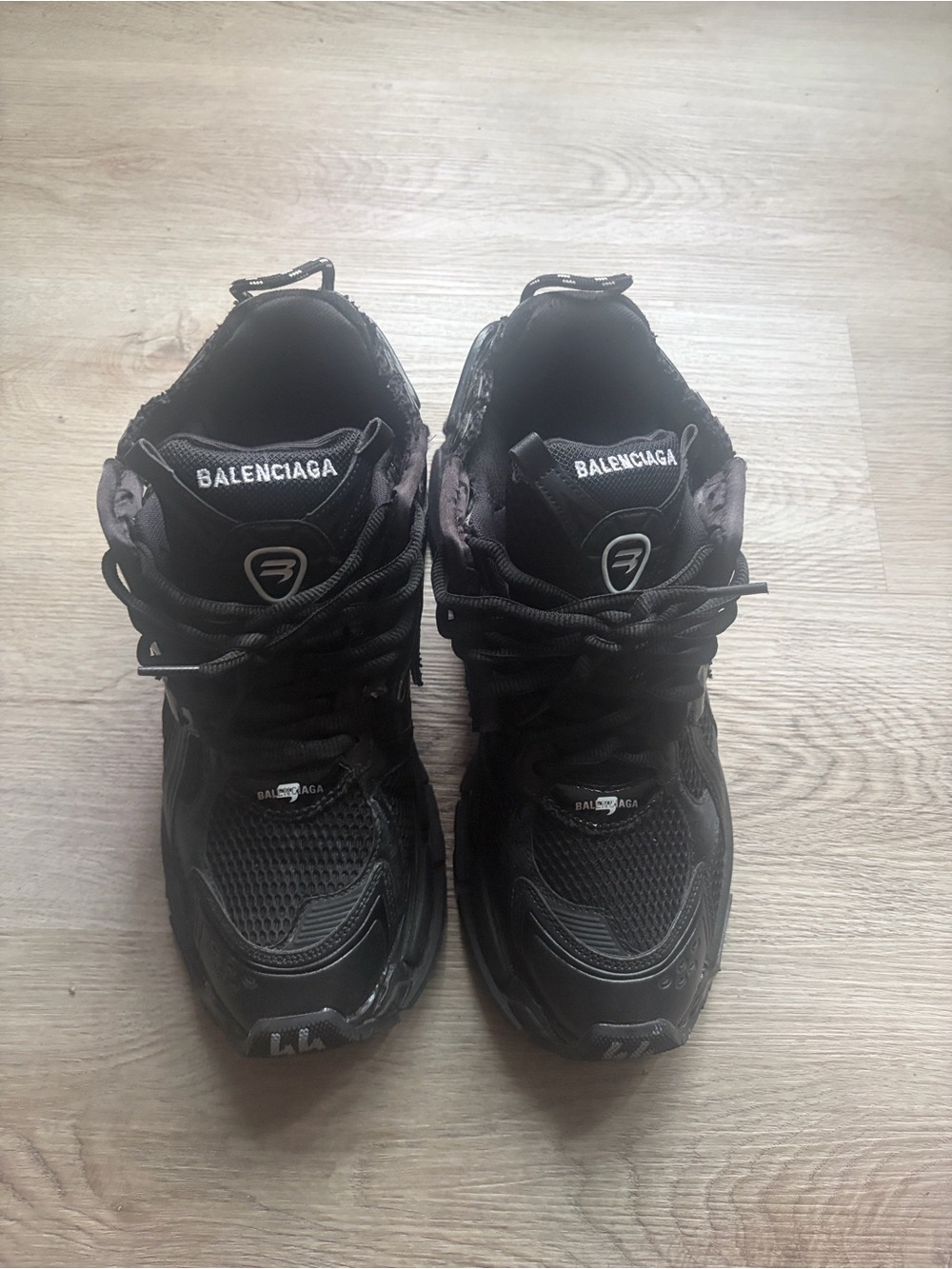 Balenciaga Black Men's Triple S-Style Chunky Sneakers